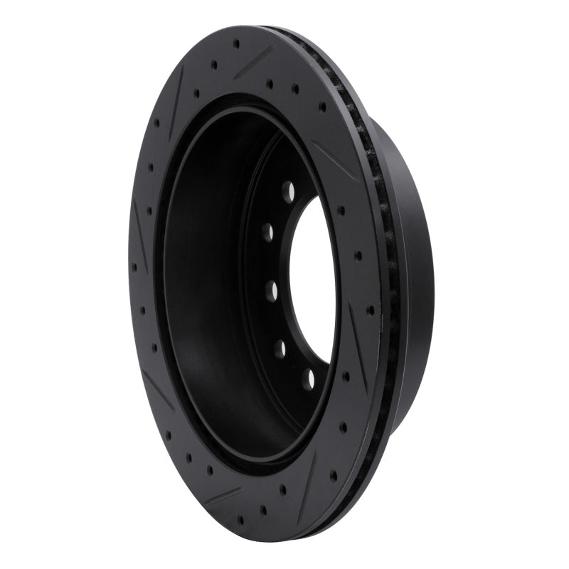 R1 Concepts R1 10-24 Lexus GX460 Rear Right Drilled & Slotted Black Brake Rotor