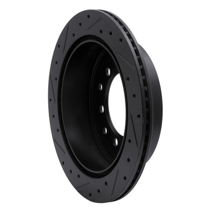 R1 Concepts R1 10-24 Lexus GX460 Rear Right Drilled & Slotted Black Brake Rotor