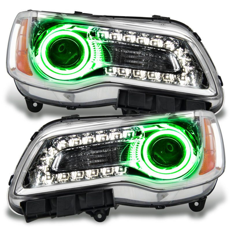 ORACLE Lighting Oracle 11-14 Chrysler 300C NON HID LED Halo Headlights Chrome Housing - Green
