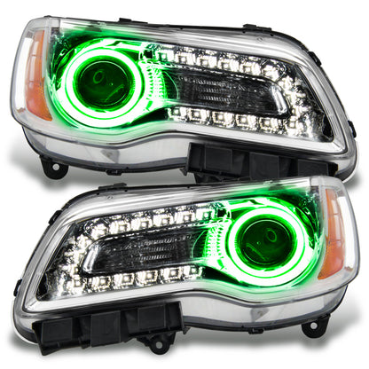 ORACLE Lighting Oracle 11-14 Chrysler 300C NON HID LED Halo Headlights Chrome Housing - Green