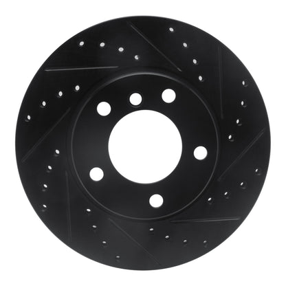 R1 Concepts R1 91-06 BMW 328I Front Right Drilled & Slotted Black Brake Rotor