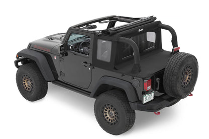 Bestop 07-18 Jeep Wrangler JK 2-Door Halftop Soft Top (Black Diamond)