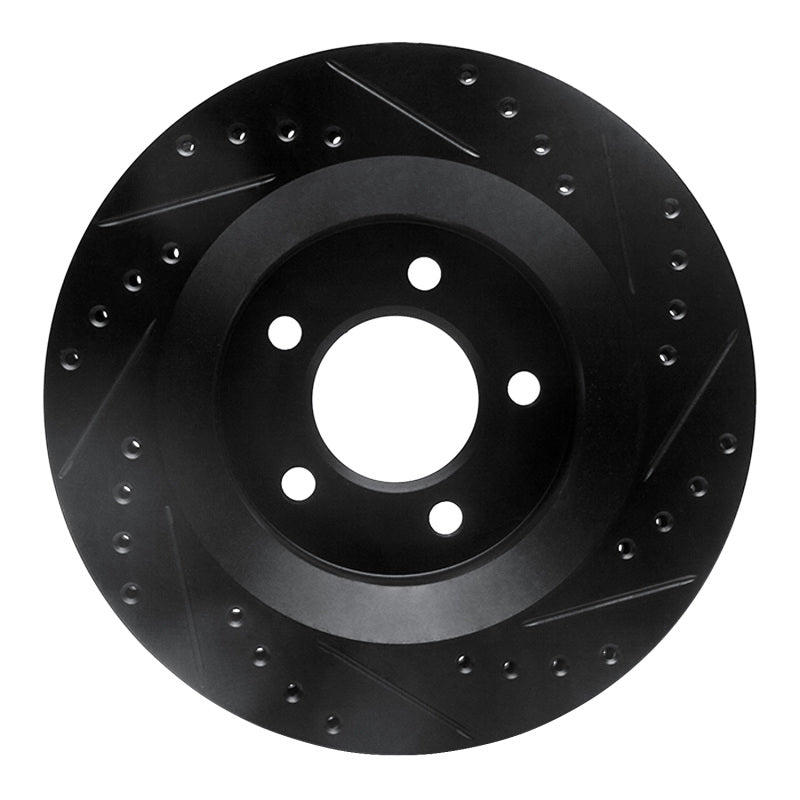 R1 Concepts R1 99-04 Chrysler 300M Front Left Drilled & Slotted Black Brake Rotor