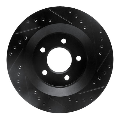 R1 Concepts R1 99-04 Chrysler 300M Front Left Drilled & Slotted Black Brake Rotor