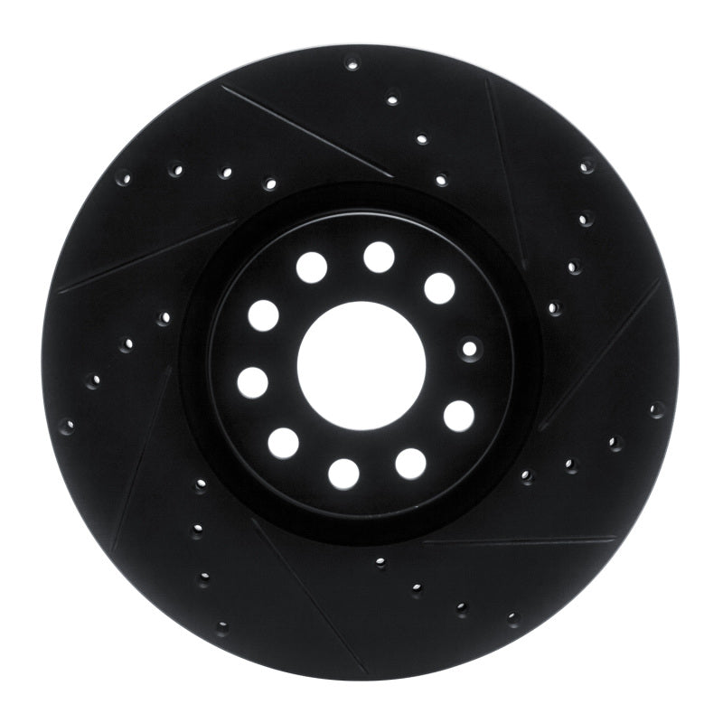 R1 Concepts R1 18-25 Volkswagen ATLAS Front Right Drilled & Slotted Black Brake Rotor
