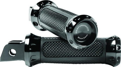 Performance Machine Footpegs Overdrive Rider - Black Ano