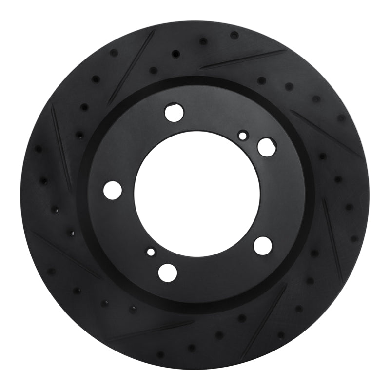 R1 Concepts R1 08-21 Lexus LX570 Front Left Drilled & Slotted Black Brake Rotor