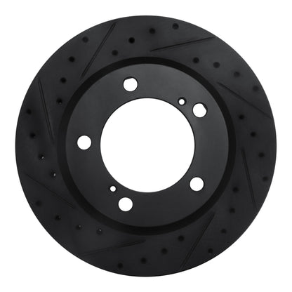 R1 Concepts R1 08-21 Lexus LX570 Front Left Drilled & Slotted Black Brake Rotor