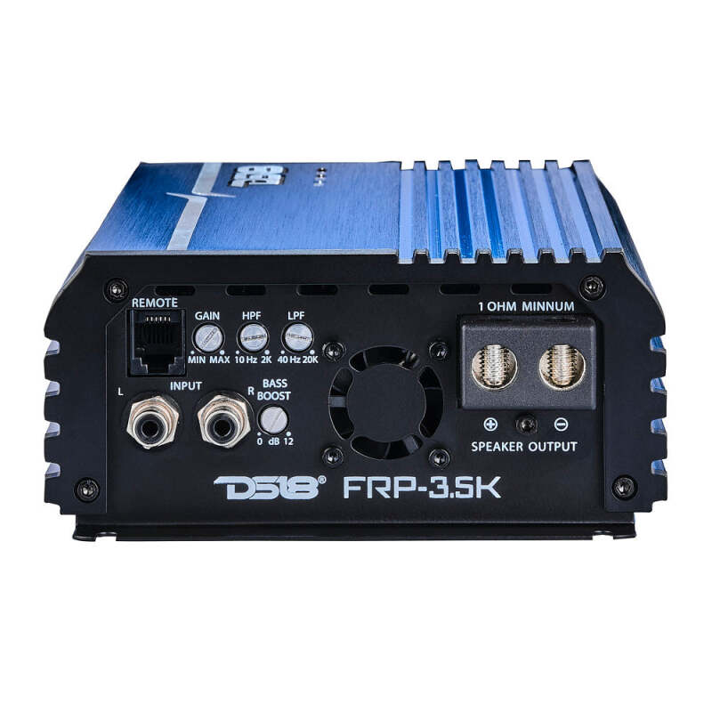 DS18 1-Channel Amp Class D Full-Range Monoblock 3500 Watts RMS/1ohm Blue