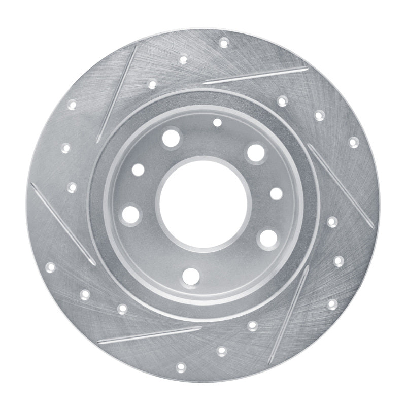 R1 Concepts R1 14-25 Mazda 3 Rear Right Drilled & Slotted Silver Brake Rotor
