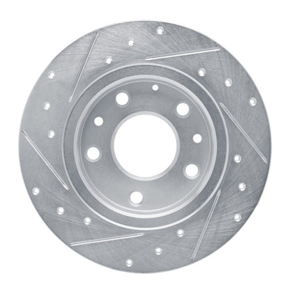 R1 Concepts R1 14-25 Mazda 3 Rear Right Drilled & Slotted Silver Brake Rotor