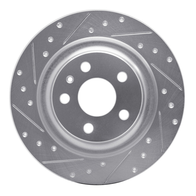 R1 Concepts R1 18-25 Volvo S60 Rear Left Drilled & Slotted Silver Brake Rotor
