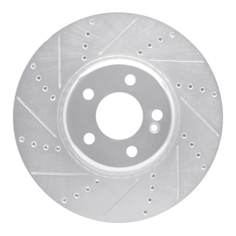 R1 Concepts R1 15-23 Mercedes-Benz C300 Sedan Front Left Drilled & Slotted Silver Brake Rotor