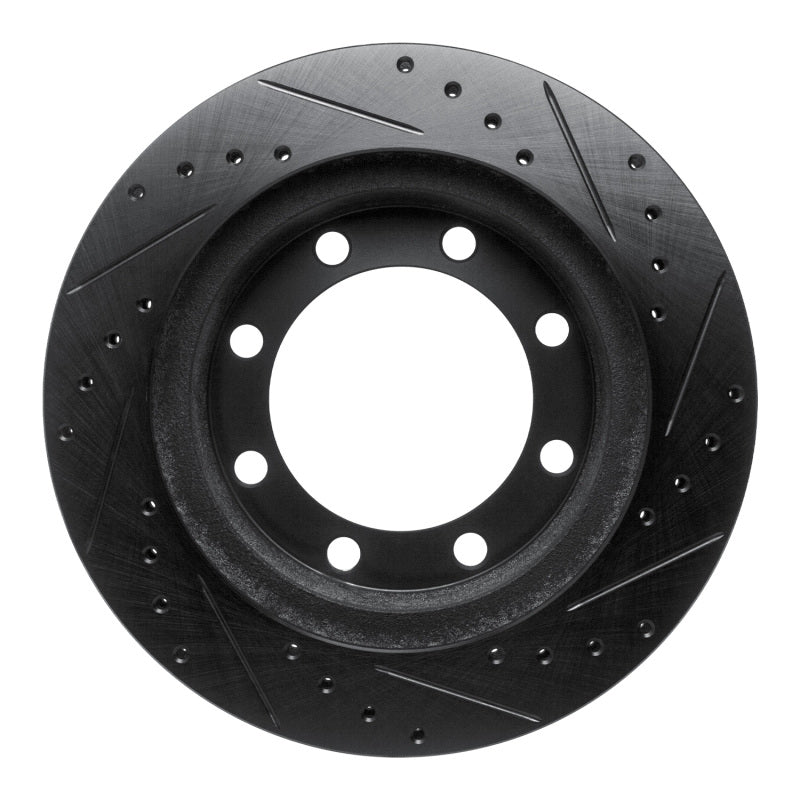 R1 Concepts R1 95-99 Ford F-250 4WD (Excl Super Duty) Front Left Drilled & Slotted Black Brake Rotor
