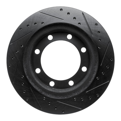 R1 Concepts R1 95-99 Ford F-250 4WD (Excl Super Duty) Front Left Drilled & Slotted Black Brake Rotor