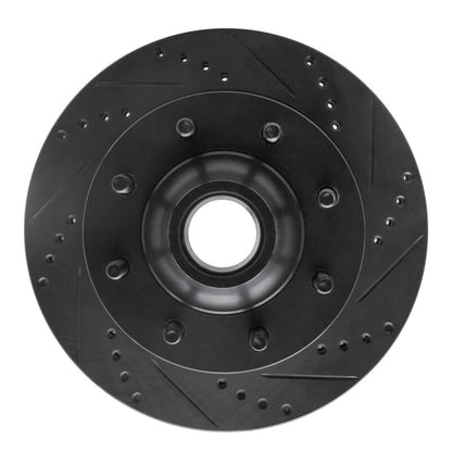 R1 Concepts R1 99-02 Ford F-250 2WD (Super Duty) Front Right Drilled & Slotted Black Brake Rotor