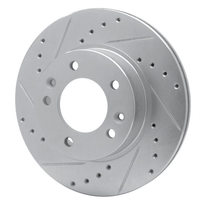 R1 Concepts R1 86-91 Mazda RX-7 Front Left Drilled & Slotted Silver Brake Rotor