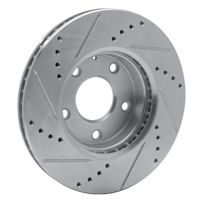 R1 Concepts R1 14-24 Mazda 3 Front Right Drilled & Slotted Silver Brake Rotor