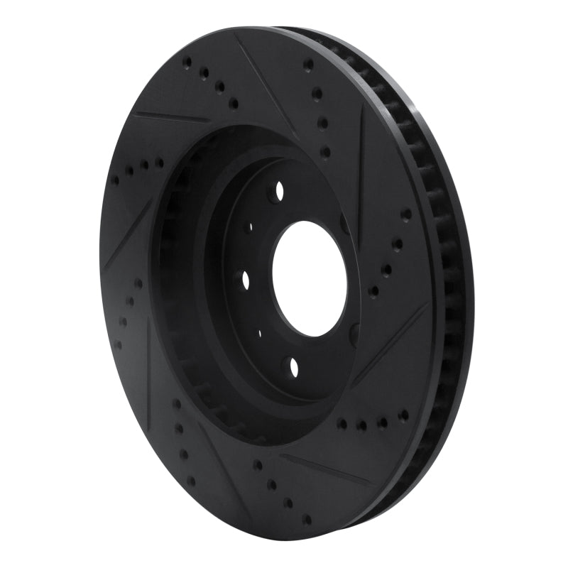 R1 Concepts R1 03-07 Cadillac CTS Front Left Drilled & Slotted Black Brake Rotor