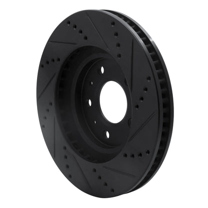 R1 Concepts R1 03-07 Cadillac CTS Front Left Drilled & Slotted Black Brake Rotor