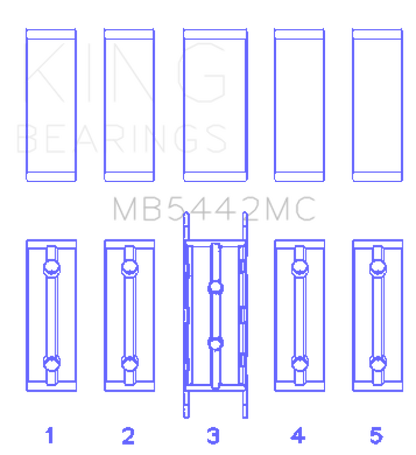 King Engine Bearings Ford/Mazda L3/ L3-VDT MZR (Size 0.25) Main Bearing Set