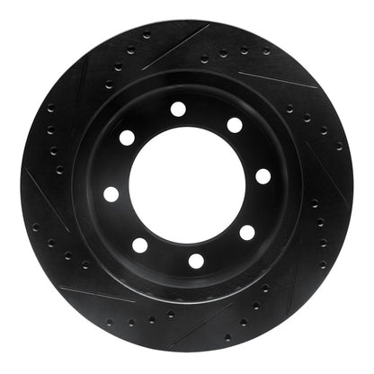 R1 Concepts R1 99-99 Ford F-250 4WD (Super Duty) Front Right Drilled & Slotted Black Brake Rotor