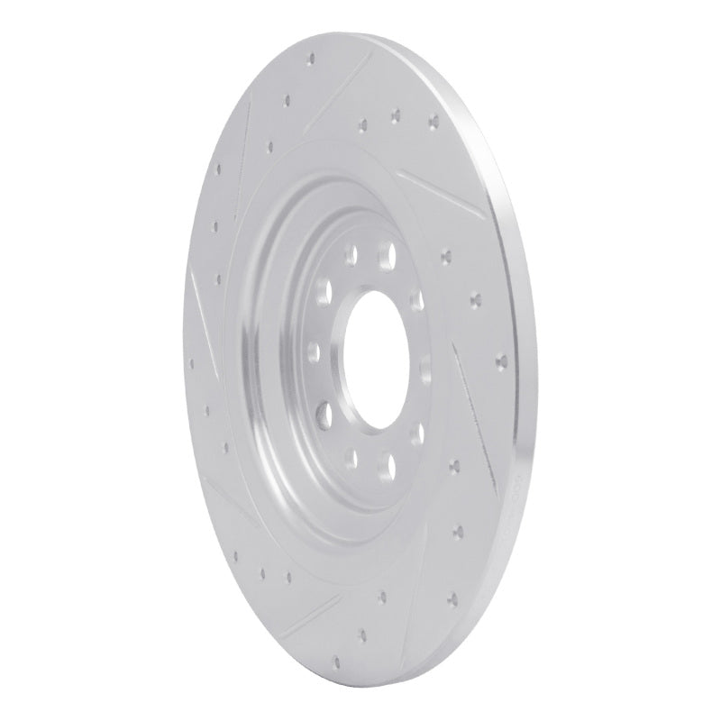 R1 Concepts R1 14-23 Jeep Cherokee Rear Right Drilled & Slotted Silver Brake Rotor