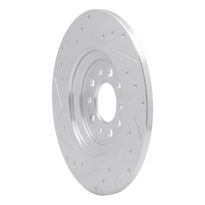 R1 Concepts R1 14-23 Jeep Cherokee Rear Right Drilled & Slotted Silver Brake Rotor