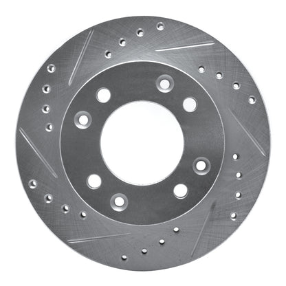 R1 Concepts R1 86-88 Mazda RX-7 Front Left Drilled & Slotted Silver Brake Rotor