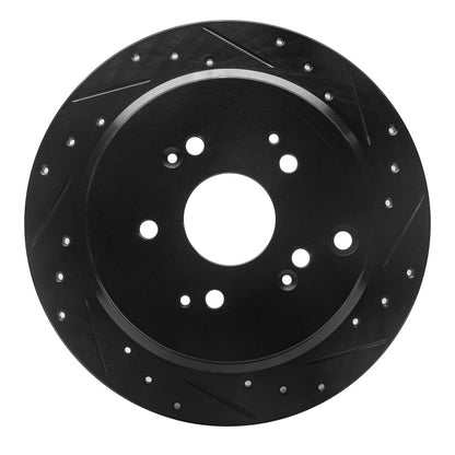 R1 Concepts R1 02-04 Honda Odyssey Rear Right Drilled & Slotted Black Brake Rotor