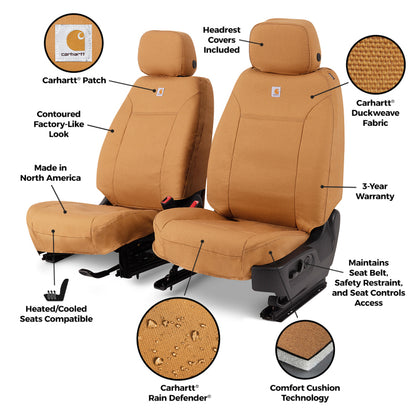 Covercraft 2025+ Chevrolet Suburban/Tahoe/GMC Yukon 1st Row Bucket Seat Cover - Carhartt Brown