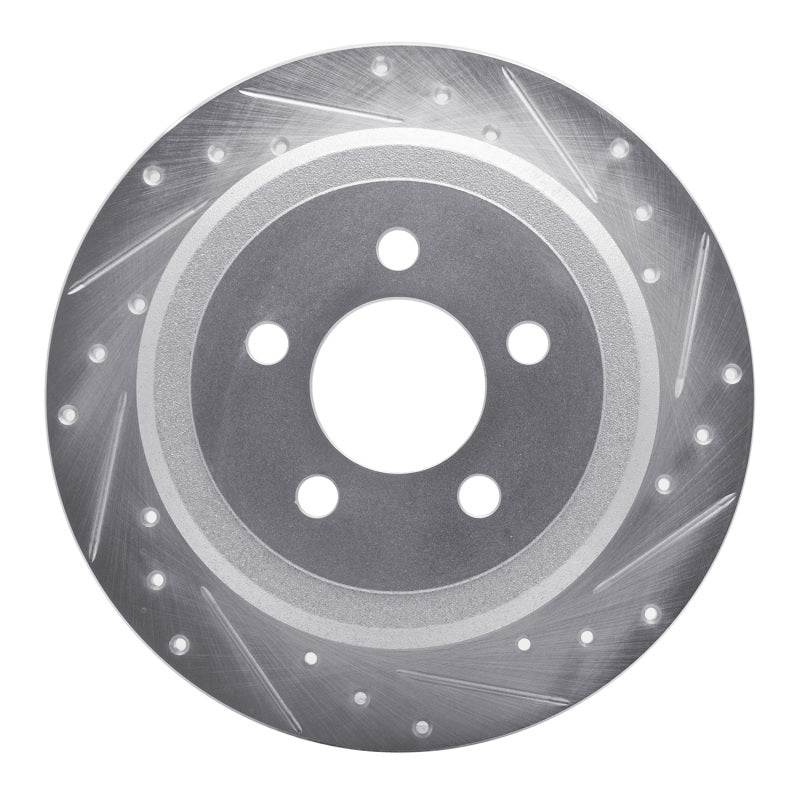 R1 Concepts R1 07-12 Dodge Nitro Rear Left Drilled & Slotted Silver Brake Rotor