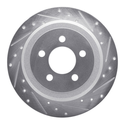 R1 Concepts R1 07-12 Dodge Nitro Rear Left Drilled & Slotted Silver Brake Rotor