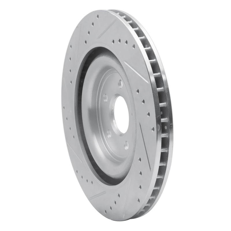R1 Concepts R1 08-09 Jaguar XKR Left Rear Drilled & Slotted Silver Brake Rotor