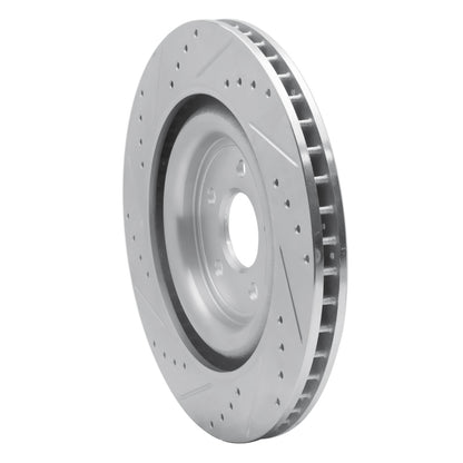 R1 Concepts R1 08-09 Jaguar XKR Left Rear Drilled & Slotted Silver Brake Rotor