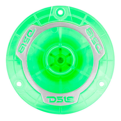 DS18 3.8in Super Bullet Tweeter 120 Watts RMS 1in Aluminum Vc 4 ohm RGB LED Lights- Pair
