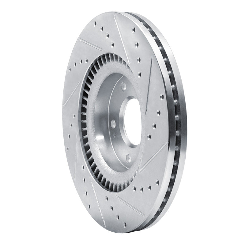 R1 Concepts R1 17-20 Kia Cadenza Front Left Drilled & Slotted Silver Brake Rotor