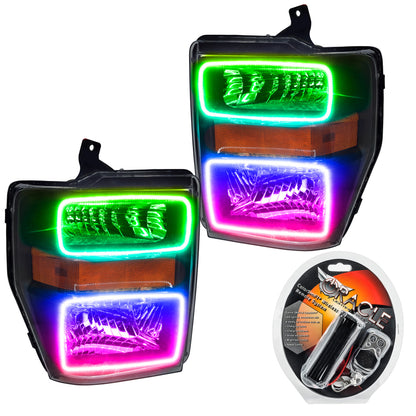 ORACLE Lighting Oracle 08-10 Ford F250/350 LED HL - Black - ColorSHIFT