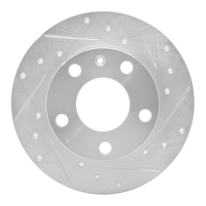 R1 Concepts R1 02-06 Audi A4 Quattro Rear Right Drilled & Slotted Silver Brake Rotor