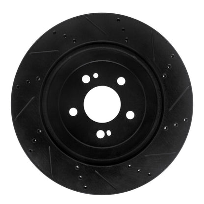 R1 Concepts R1 15-21 Mercedes-Benz S560 Rear Left Drilled & Slotted Black Brake Rotor