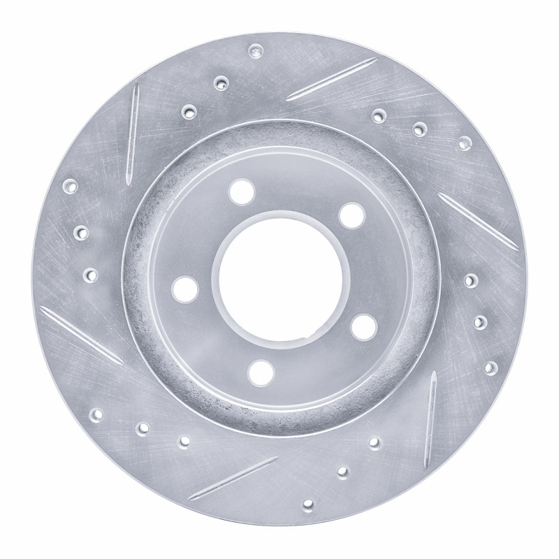 R1 Concepts R1 98-00 Chrysler LHS Front Right Drilled & Slotted Silver Brake Rotor
