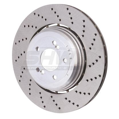 SHW Performance SHW 06-10 BMW M5 5.0L Right Rear Cross-Drilled Lightweight Brake Rotor (34212282808)