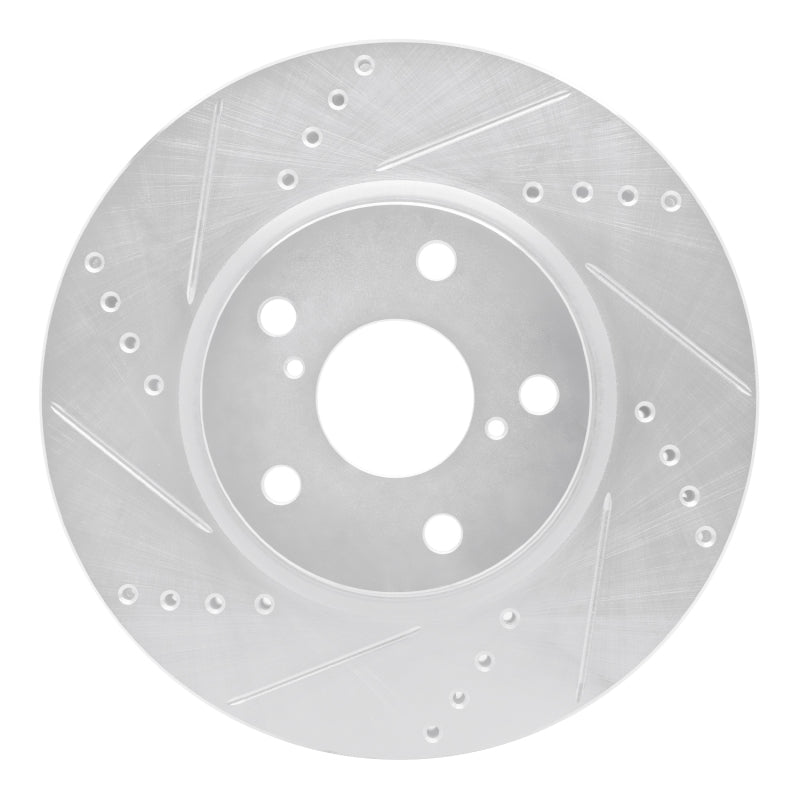 R1 Concepts R1 06-15 Lexus IS250 Right Front Drilled & Slotted Silver Brake Rotor