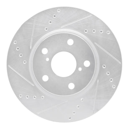 R1 Concepts R1 06-15 Lexus IS250 Right Front Drilled & Slotted Silver Brake Rotor
