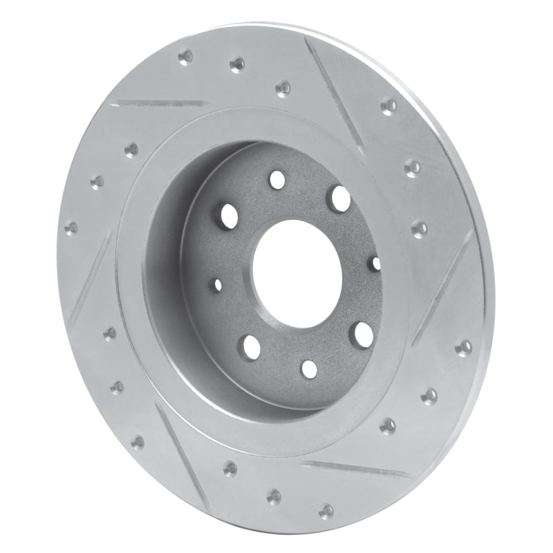 R1 Concepts R1 98-03 Kia SEPHIA Rear Left Drilled & Slotted Silver Brake Rotor
