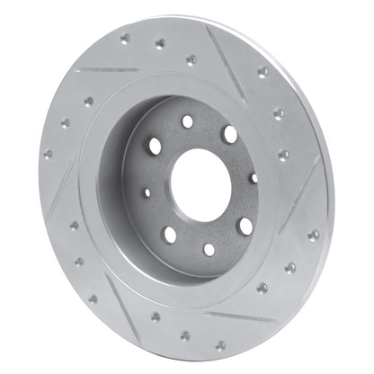 R1 Concepts R1 98-03 Kia SEPHIA Rear Left Drilled & Slotted Silver Brake Rotor