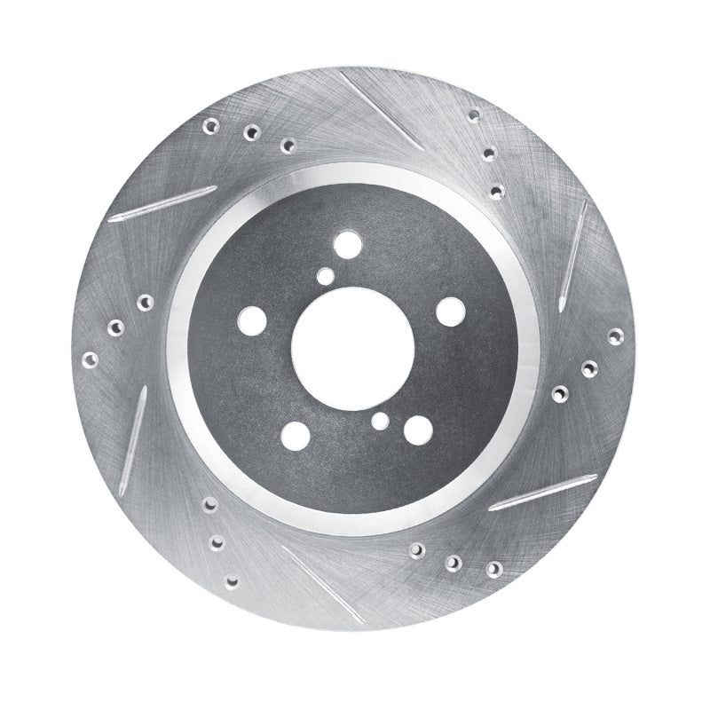 R1 Concepts R1 19-23 Subaru Crosstrek Rear Right Drilled & Slotted Silver Brake Rotor