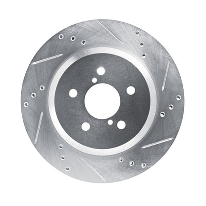 R1 Concepts R1 19-23 Subaru Crosstrek Rear Right Drilled & Slotted Silver Brake Rotor