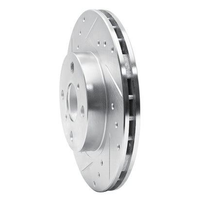 R1 Concepts R1 87-92 Geo Prizm Front Left Drilled & Slotted Silver Brake Rotor