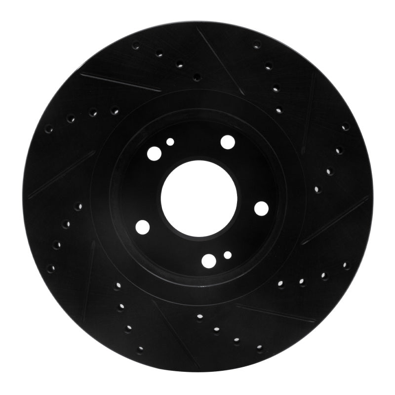 R1 Concepts R1 04-11 Hyundai Azera Front Left Drilled & Slotted Black Brake Rotor